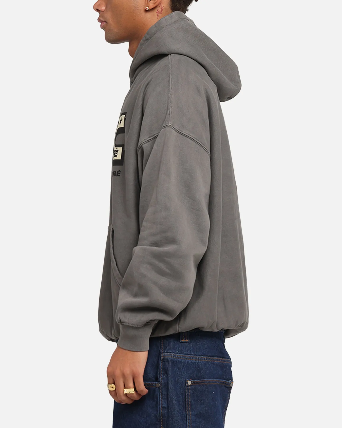 Carre Sacred Letter Hoodie Washed Charcoal