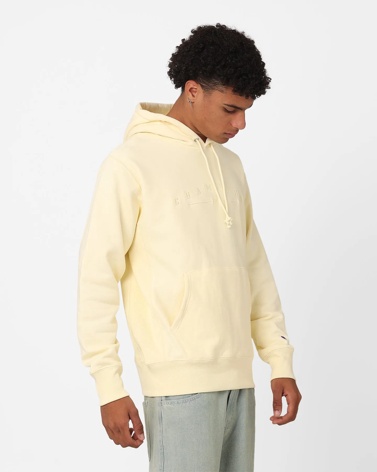 Champion Reverse Weave 2k Logo Hoodie Post Yellow