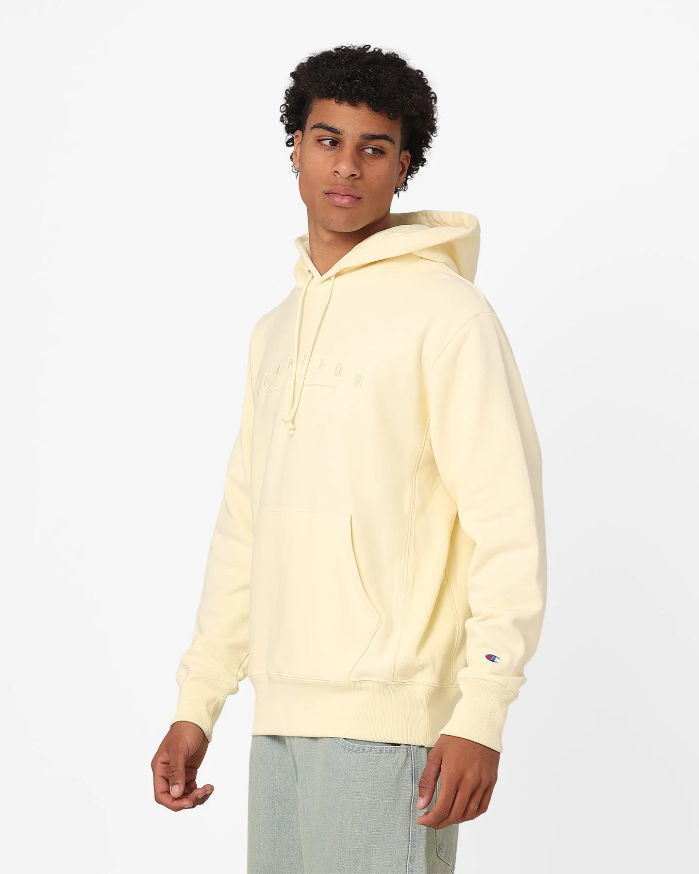 Champion Reverse Weave 2k Logo Hoodie Post Yellow