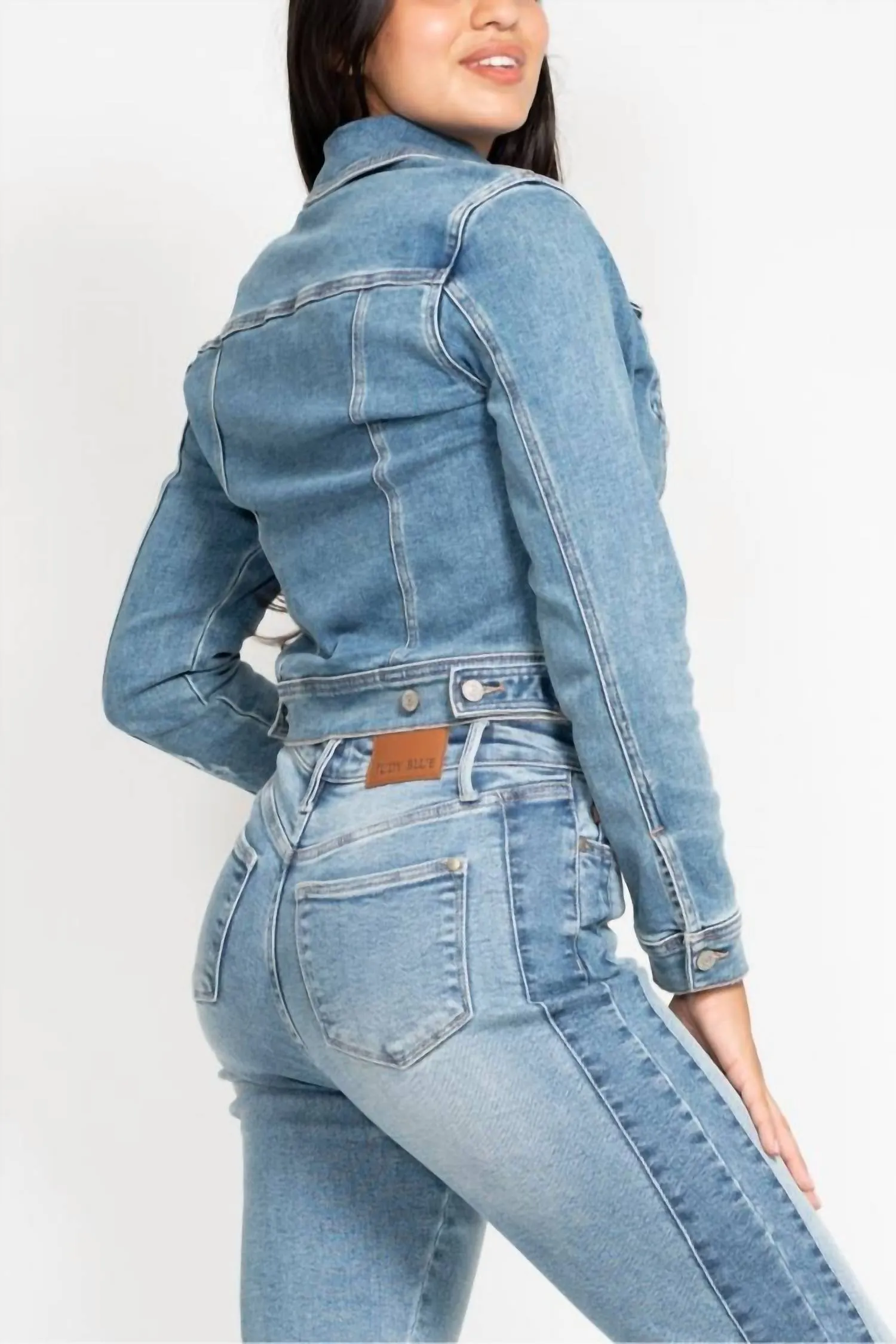 Classic Stretch Jean Jacket In Blue