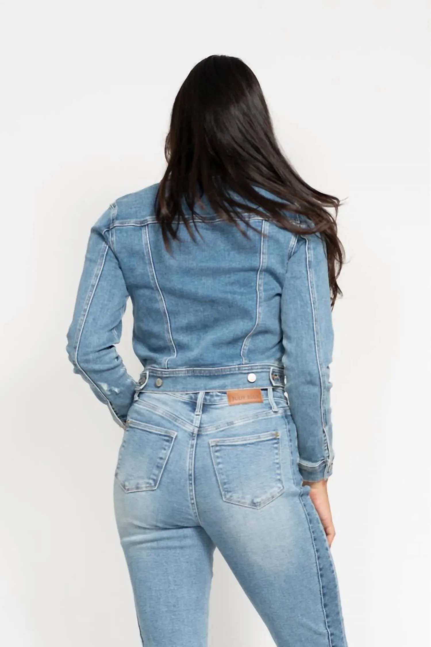 Classic Stretch Jean Jacket In Blue