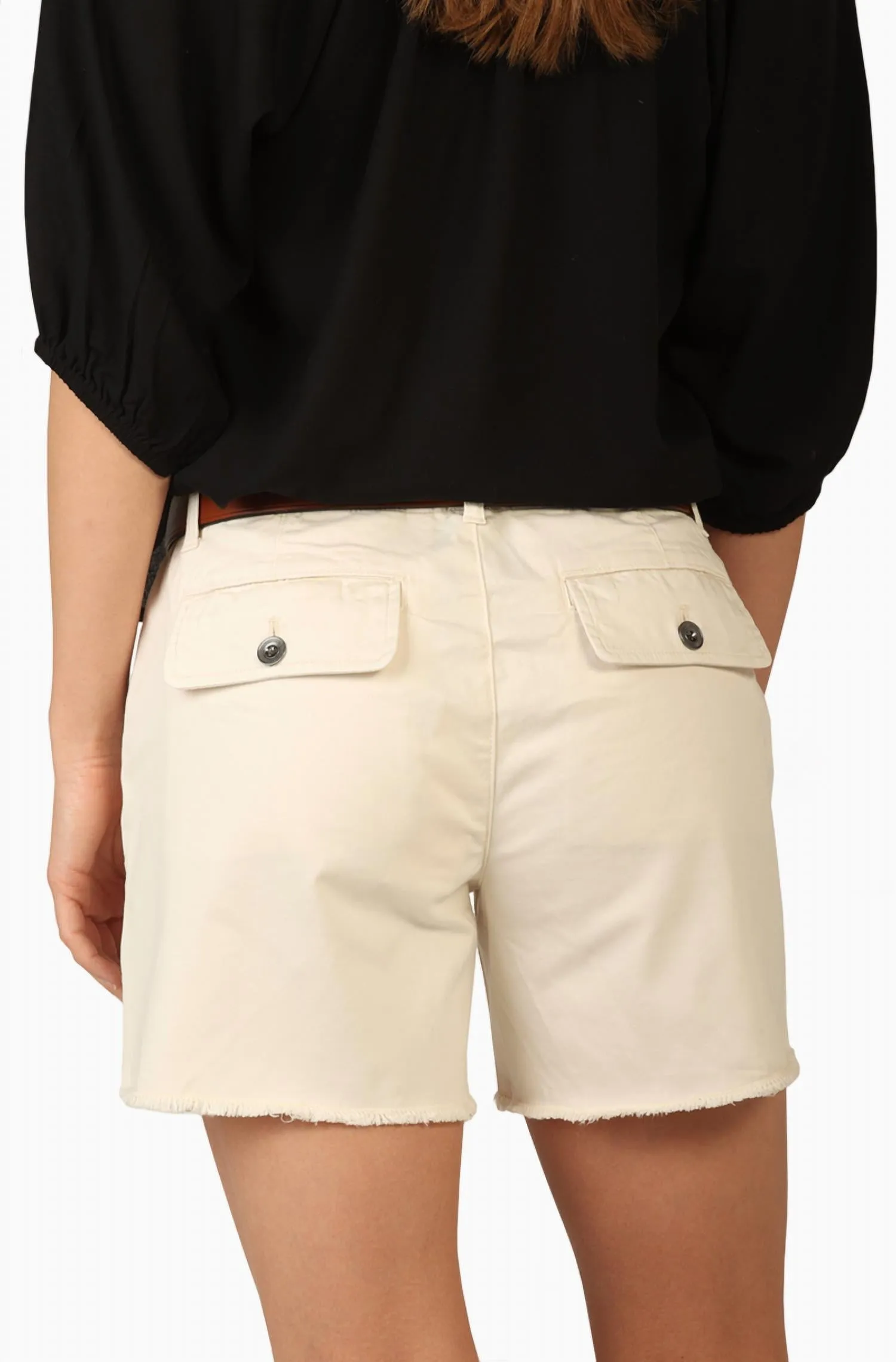 Cotton-Twill Peyton Cargo Short In White