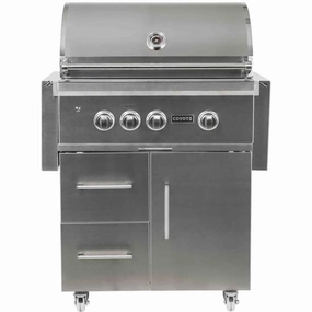 Coyote C2SL30LPFS 30" Grill On Cart Lp; Infinity Burners; Ceramics; Led'S Liquid Propane Barbeque Grills,propane gas grill