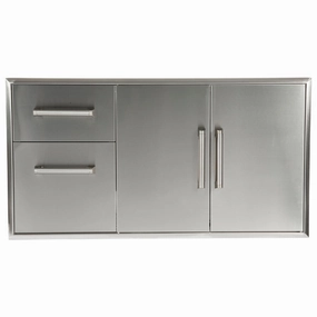 Coyote CCD2DC Combination Storage: Two Drawer Cabinet & Double Access Doors Storage,outdoor grill storage cabinet