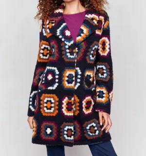 Crochet Coat In Navy