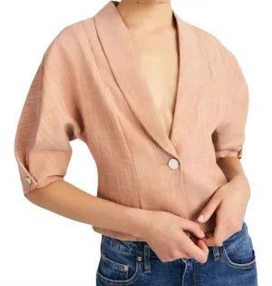 Crosby Gabriel Short Sleeve Jacket In Caramel