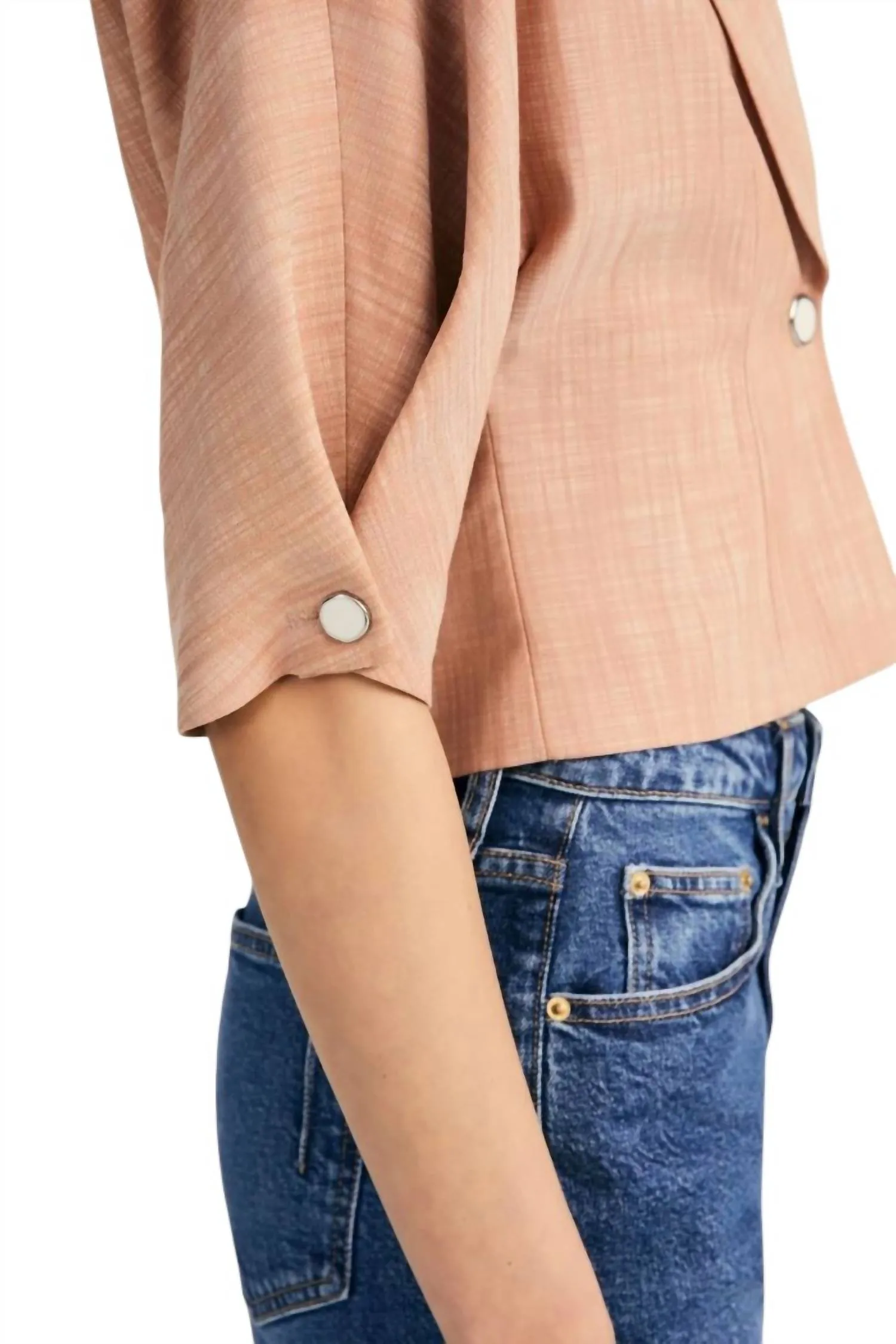 Crosby Gabriel Short Sleeve Jacket In Caramel