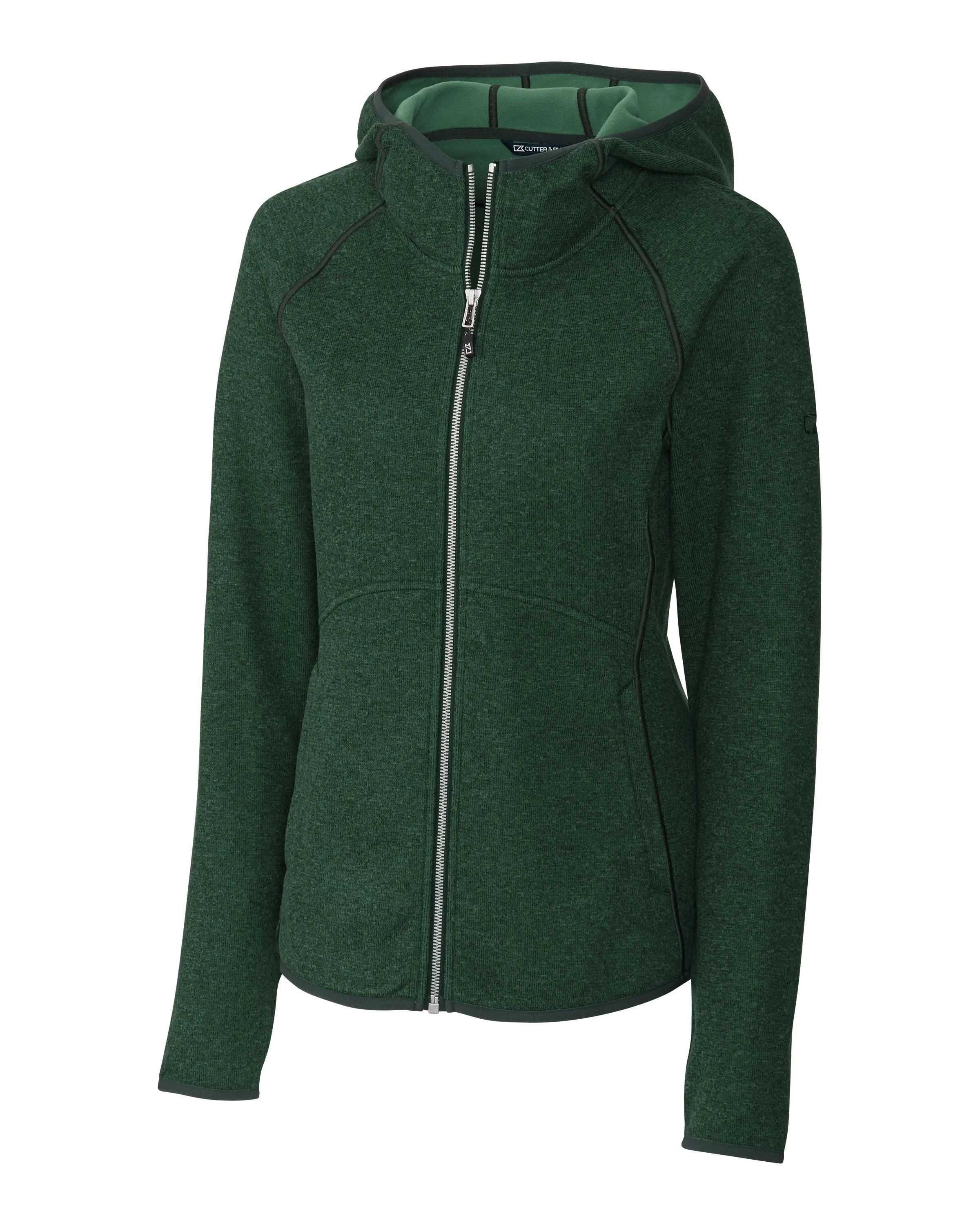 Cutter & Buck Mainsail Sweater-Knit Hoodie Womens Full Zip Jacket