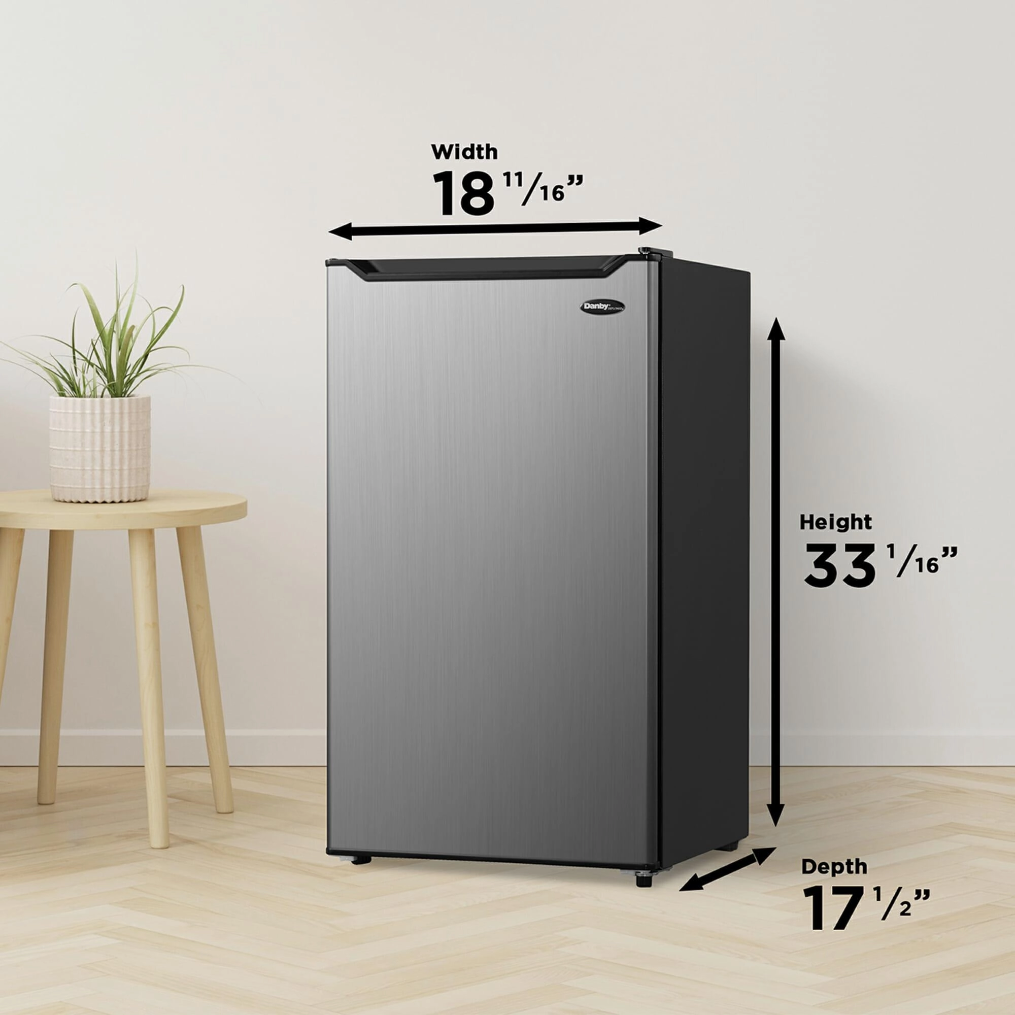 Danby DAR032B2SLM Danby 3.2 Cu. Ft. Compact Fridge In Stainless Steel