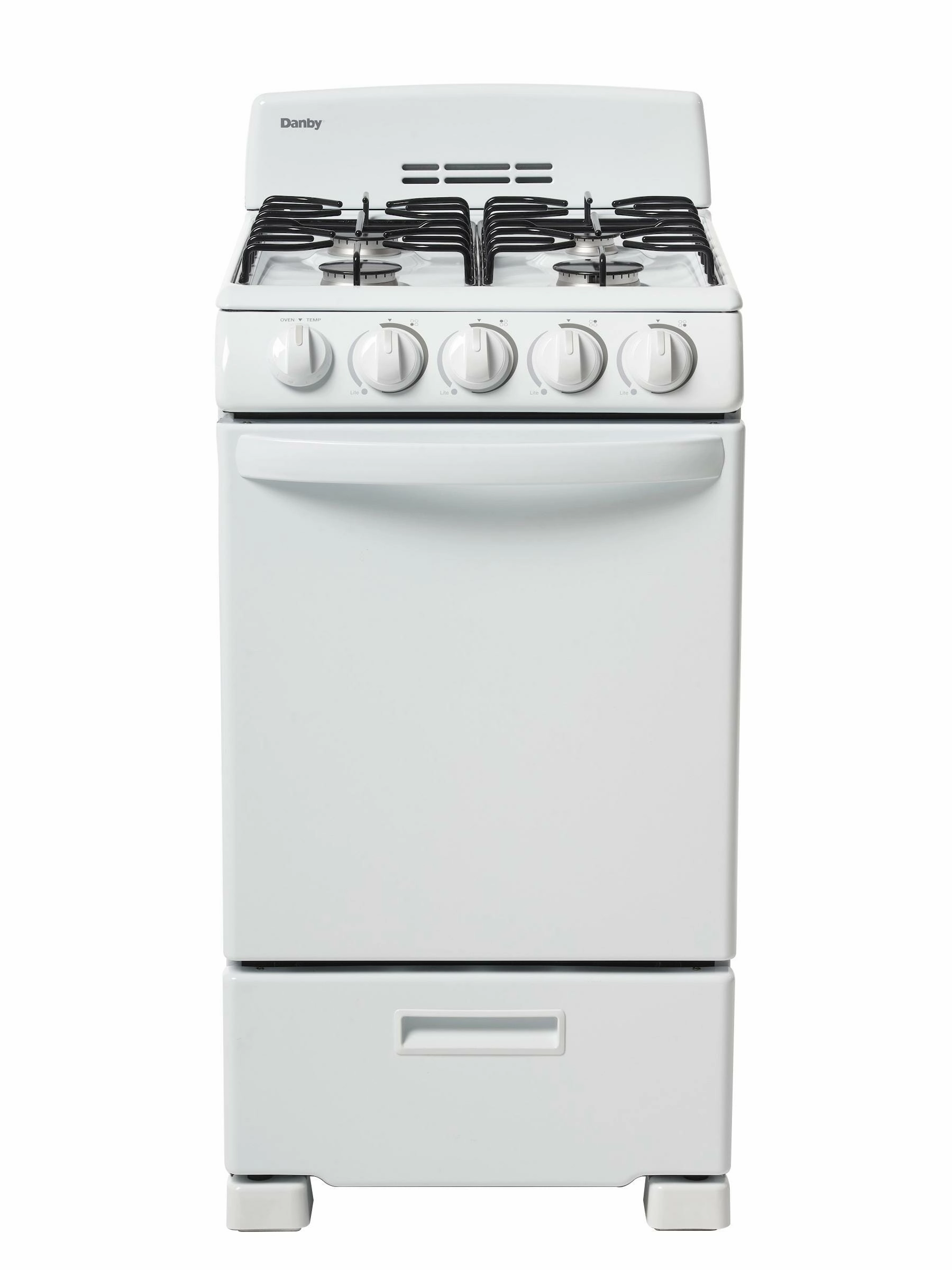 Danby DR203WGLP Danby 20" Wide Gas Range In White Freestanding Ranges freestanding dual fuel range 30 inch