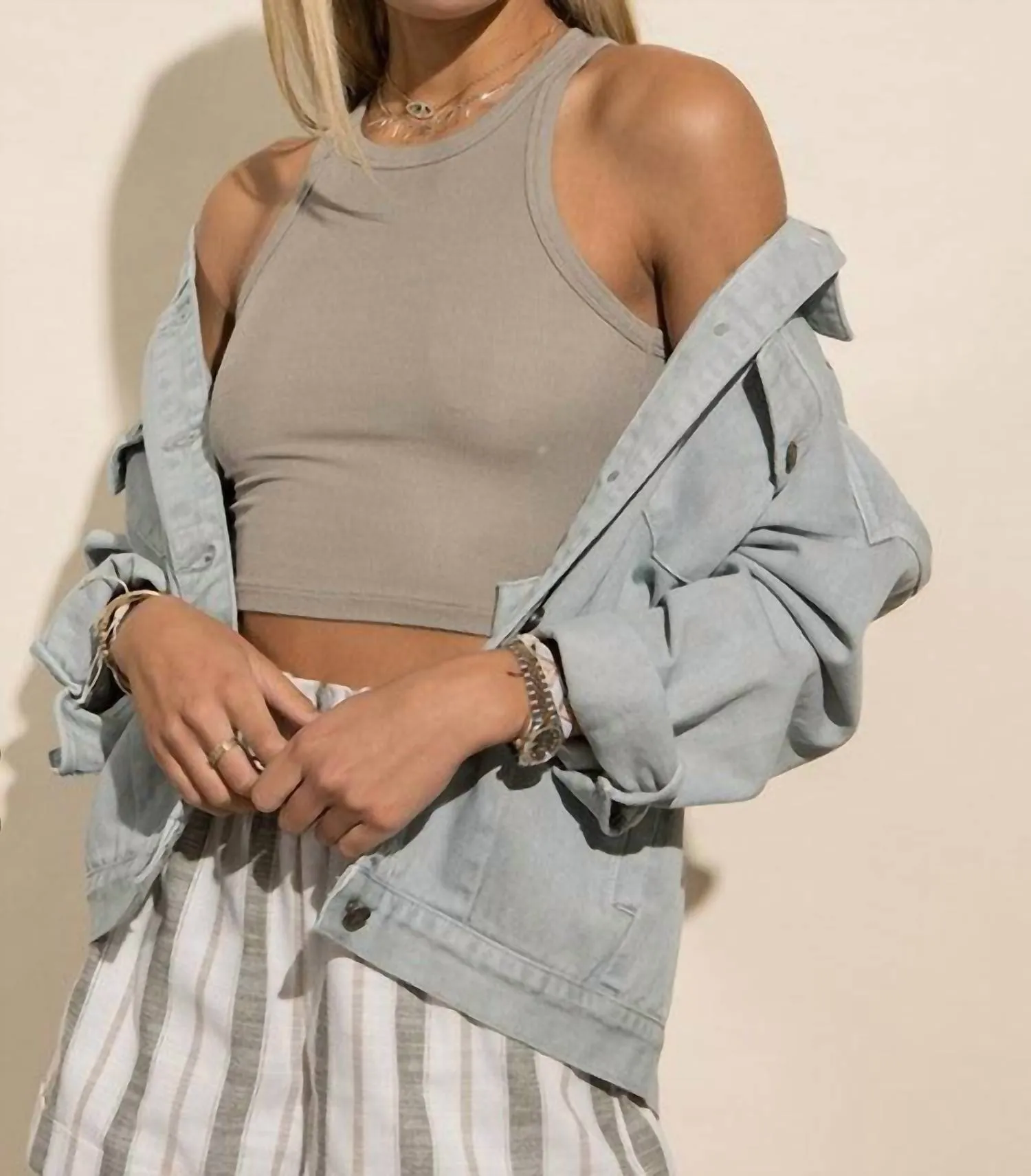 Denim Jacket In Powder Blue