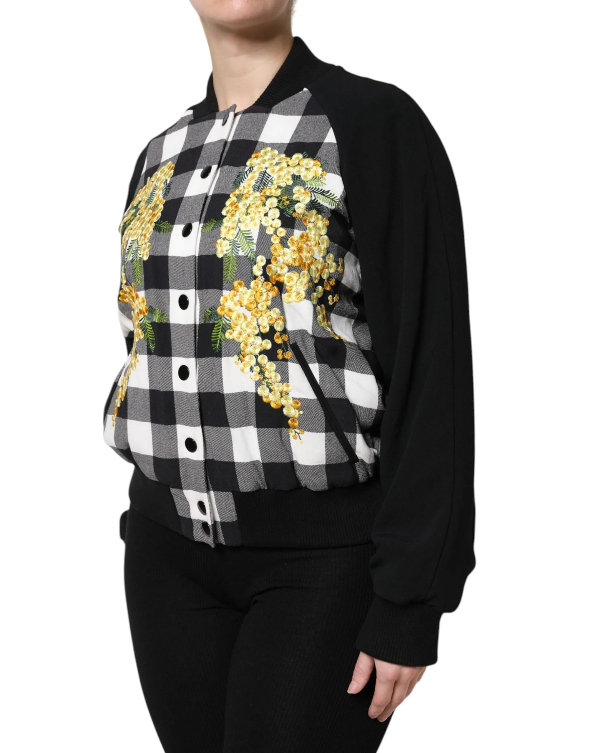 Dolce & Gabbana  Check Floral Button Down Women's Jacket