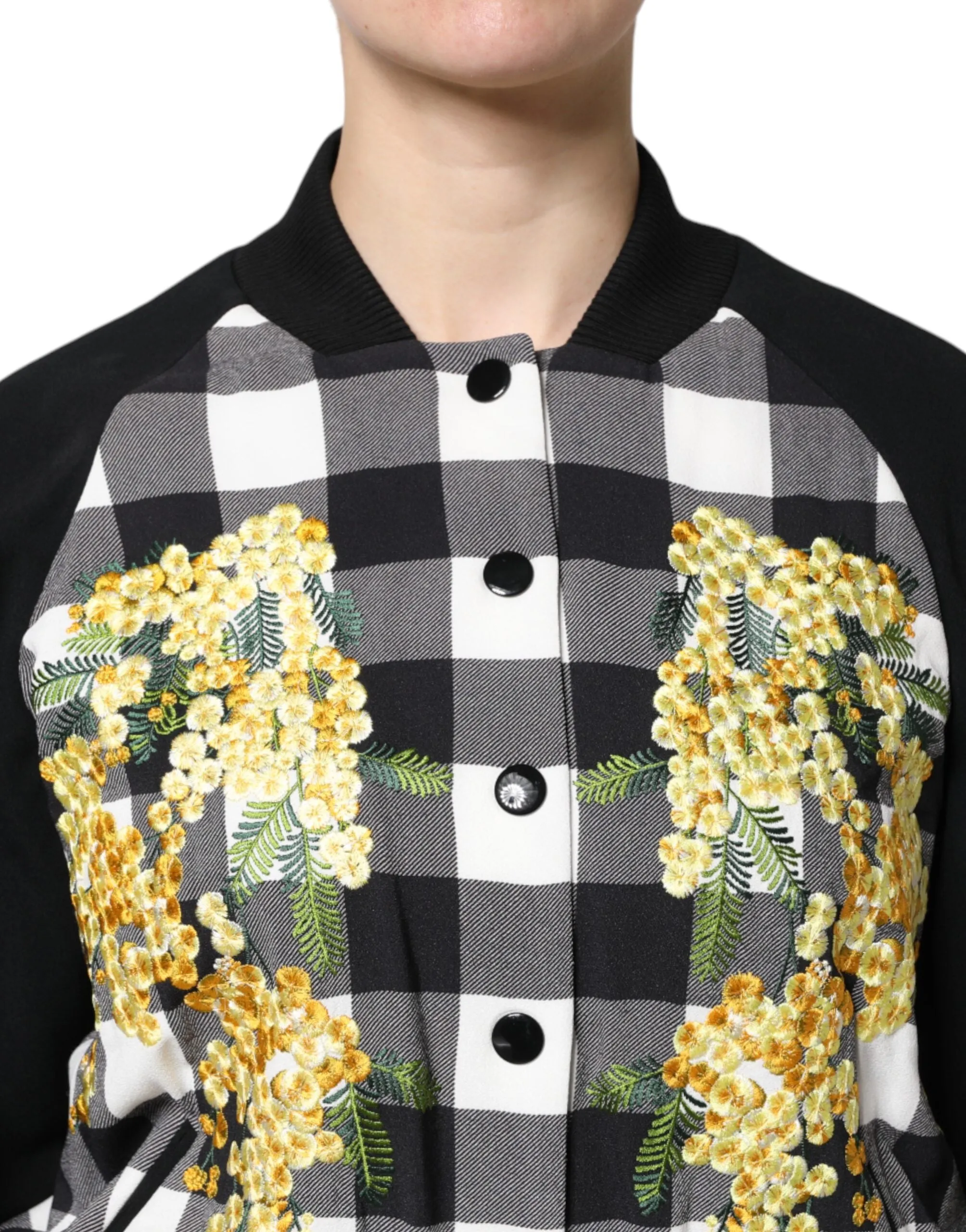 Dolce & Gabbana  Check Floral Button Down Women's Jacket
