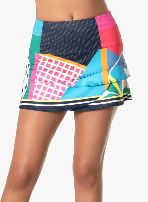Double Hit Scalloped Skort In Multi-Colored