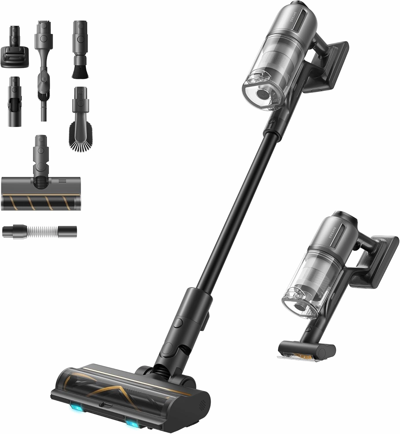Dreame Upright Vacuum Cleaner, 310Watts, 90MIn runtime Stick, Black robot vacuum, handheld vacuum