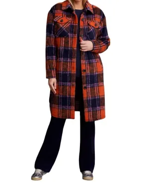 Drop Shoulder Shacket In Burnt Orange