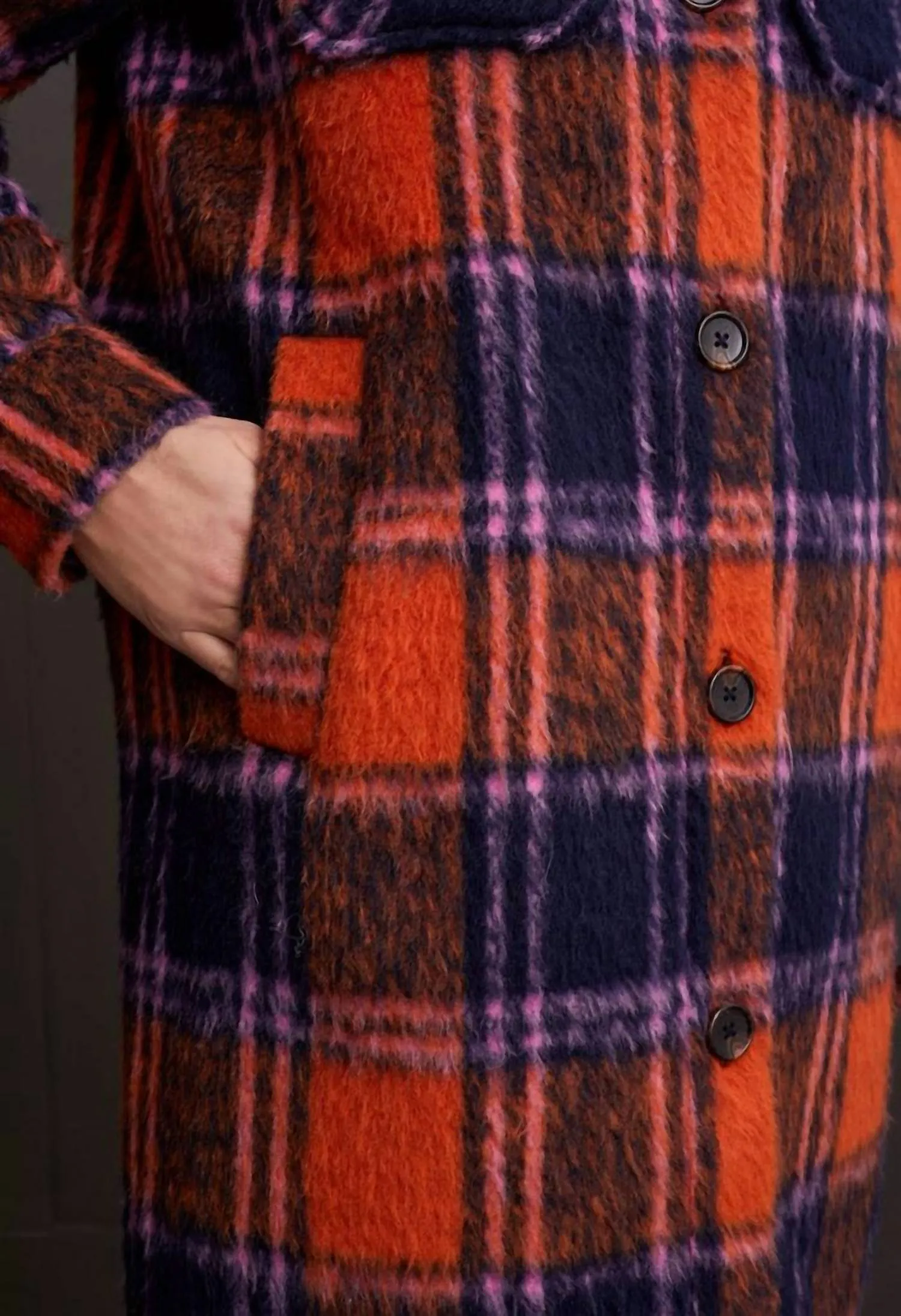 Drop Shoulder Shacket In Burnt Orange