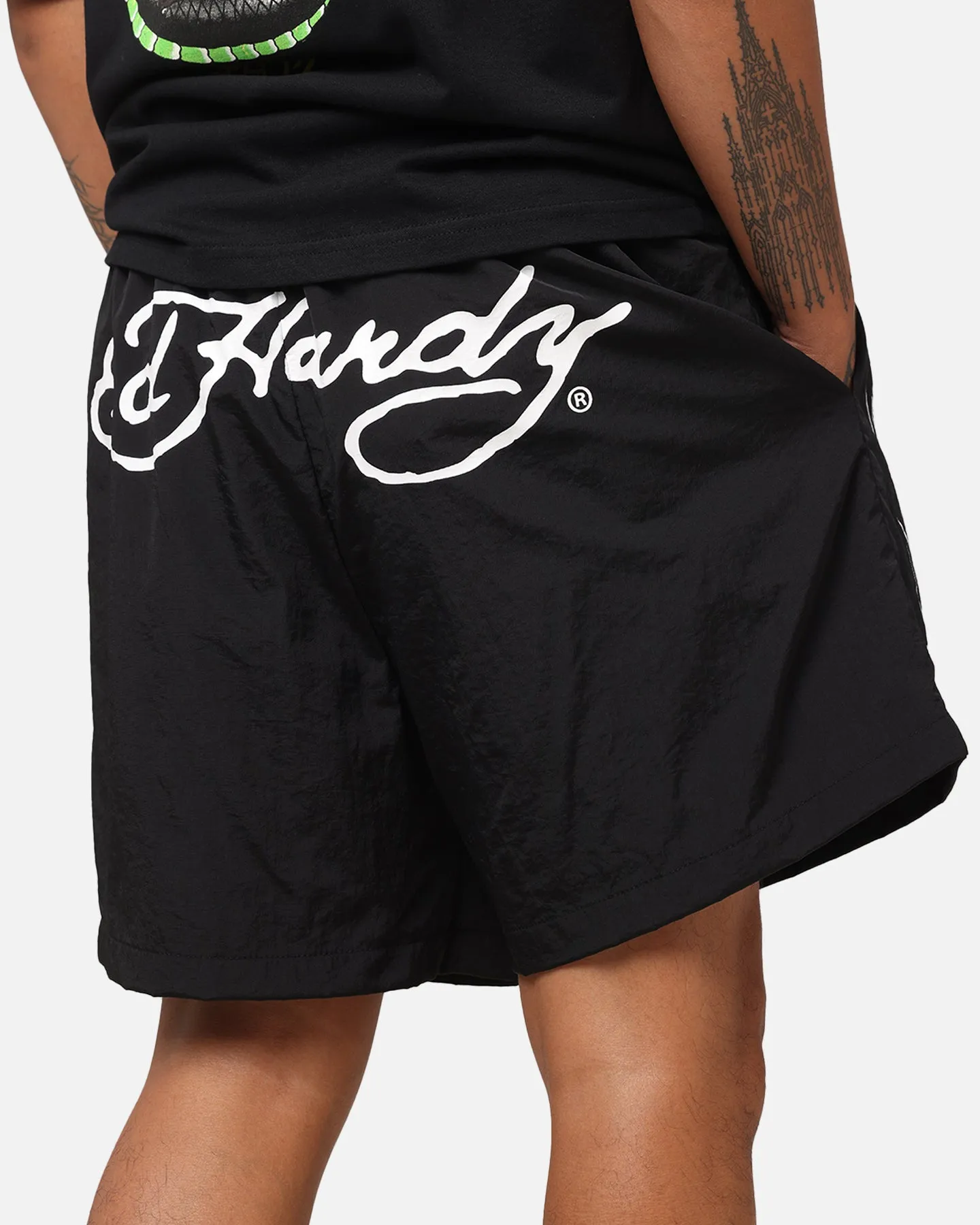 Ed Hardy Tribal Dragon Shorts Black