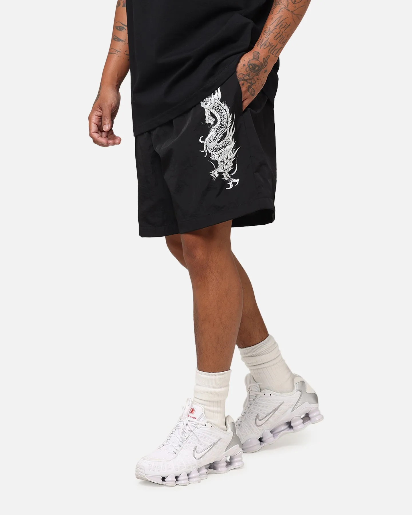 Ed Hardy Tribal Dragon Shorts Black