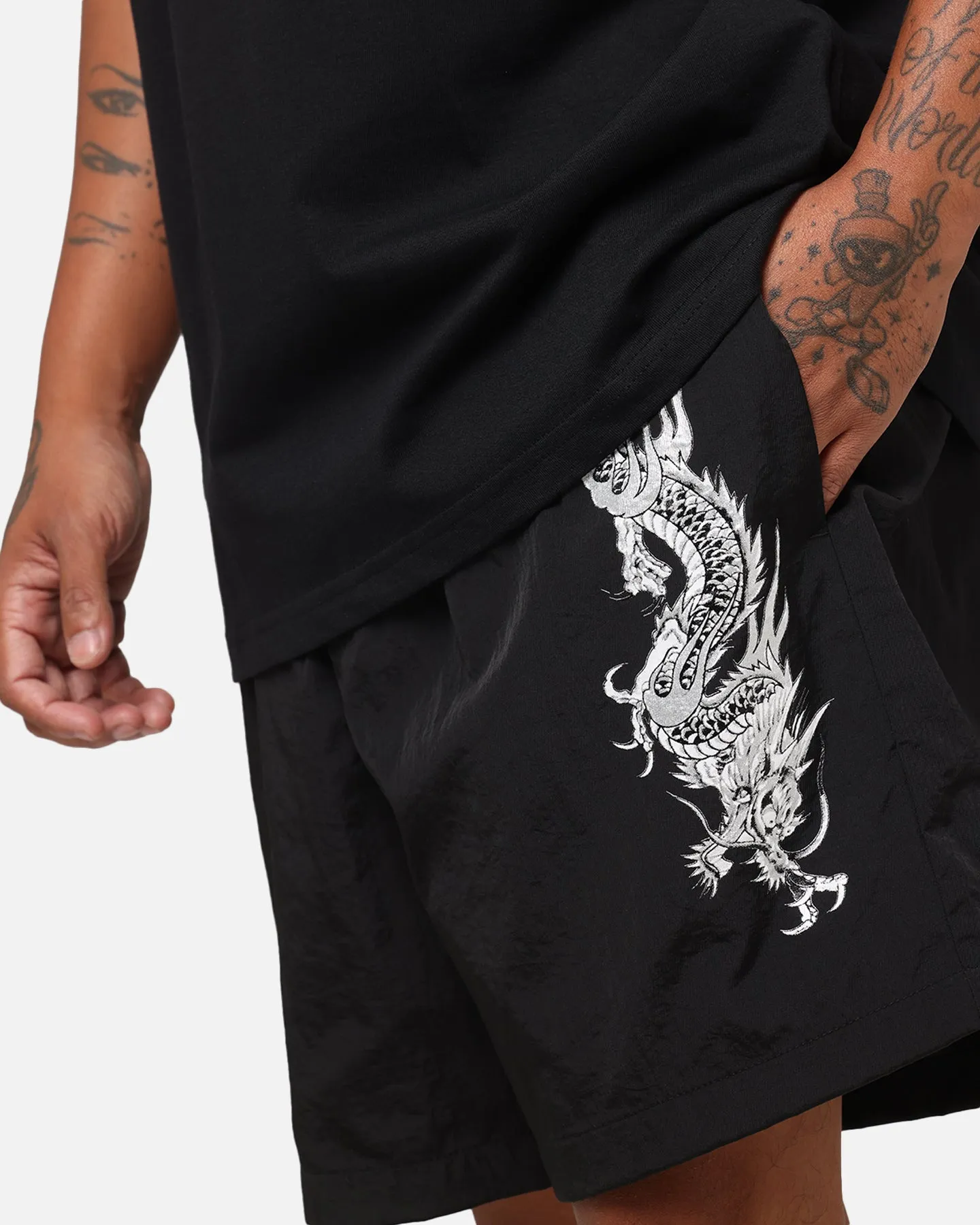 Ed Hardy Tribal Dragon Shorts Black