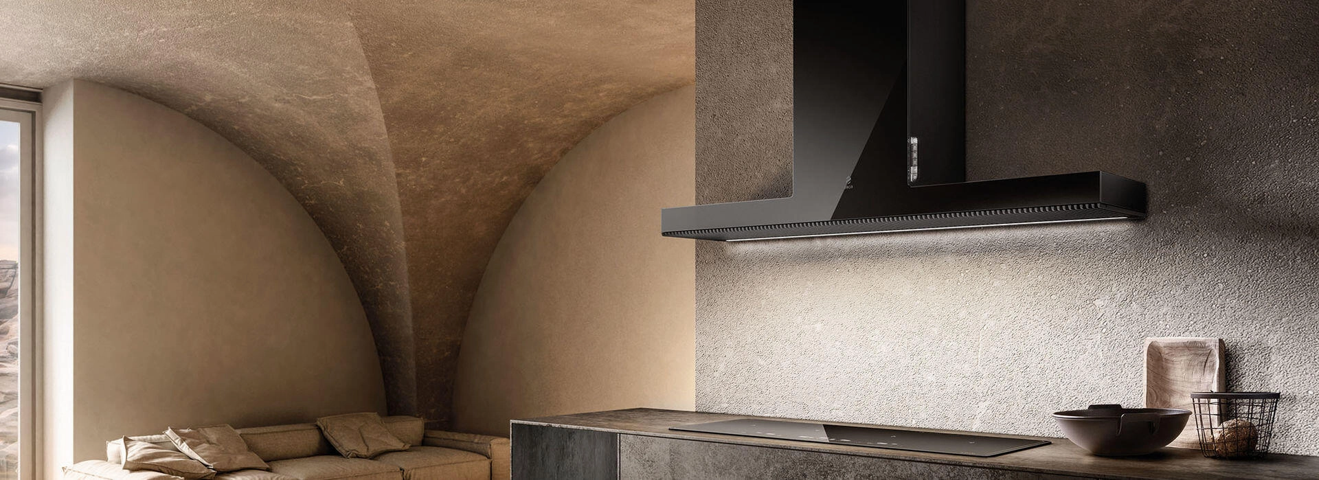Elica EHK636BL Haiku Black Template Glass 36" Ventilation Range Hoods high suction kitchen exhaust hood