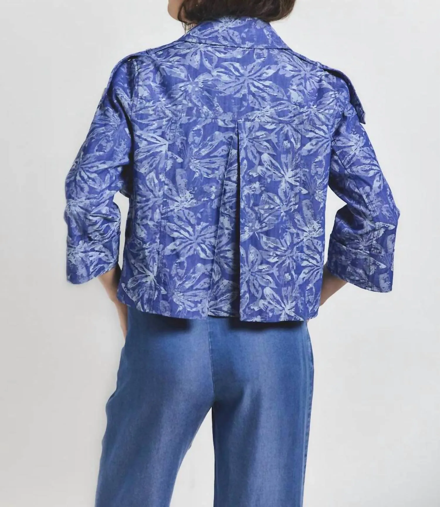 Elijah Cropped Trench Jacket In Indigo