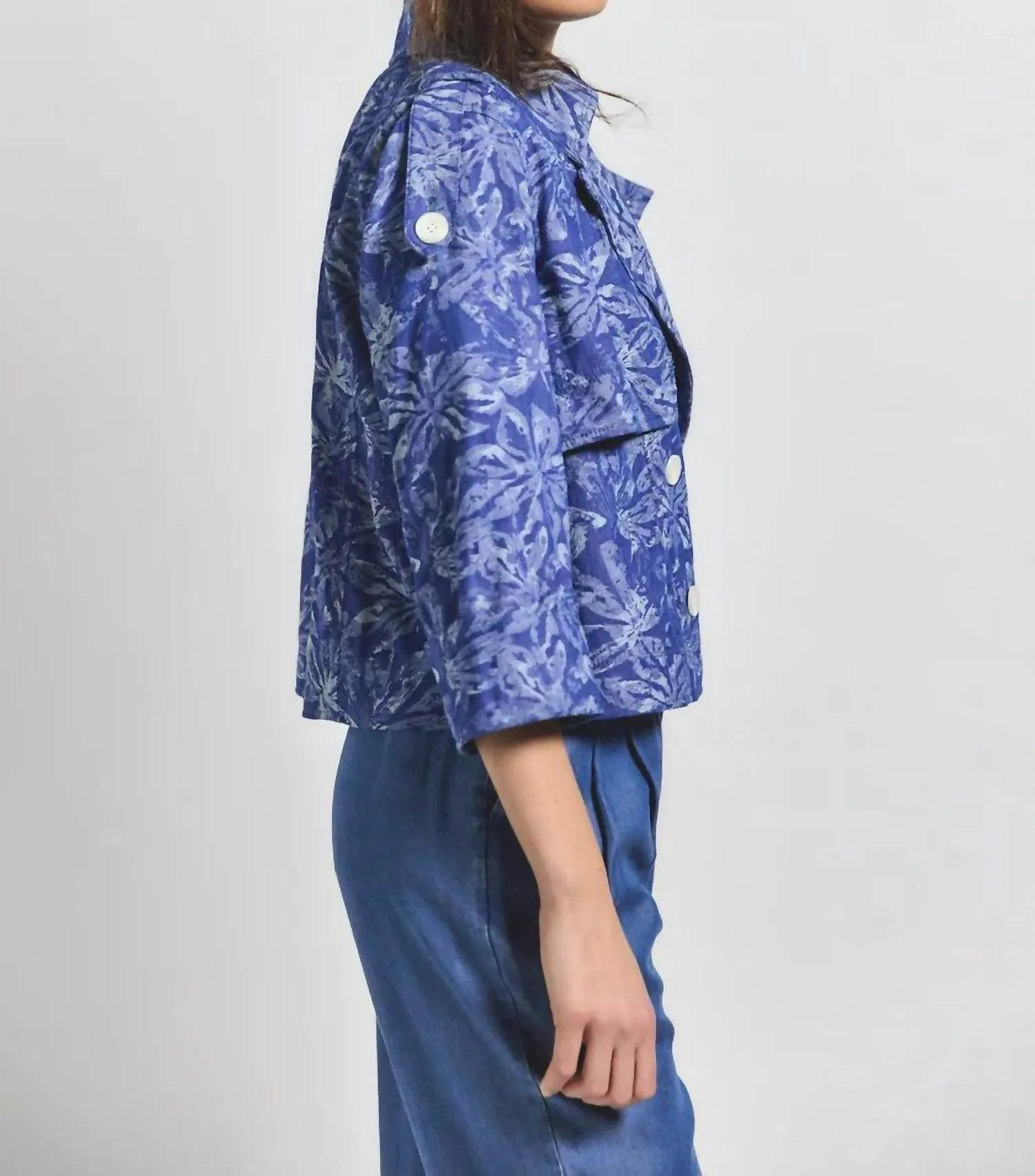 Elijah Cropped Trench Jacket In Indigo