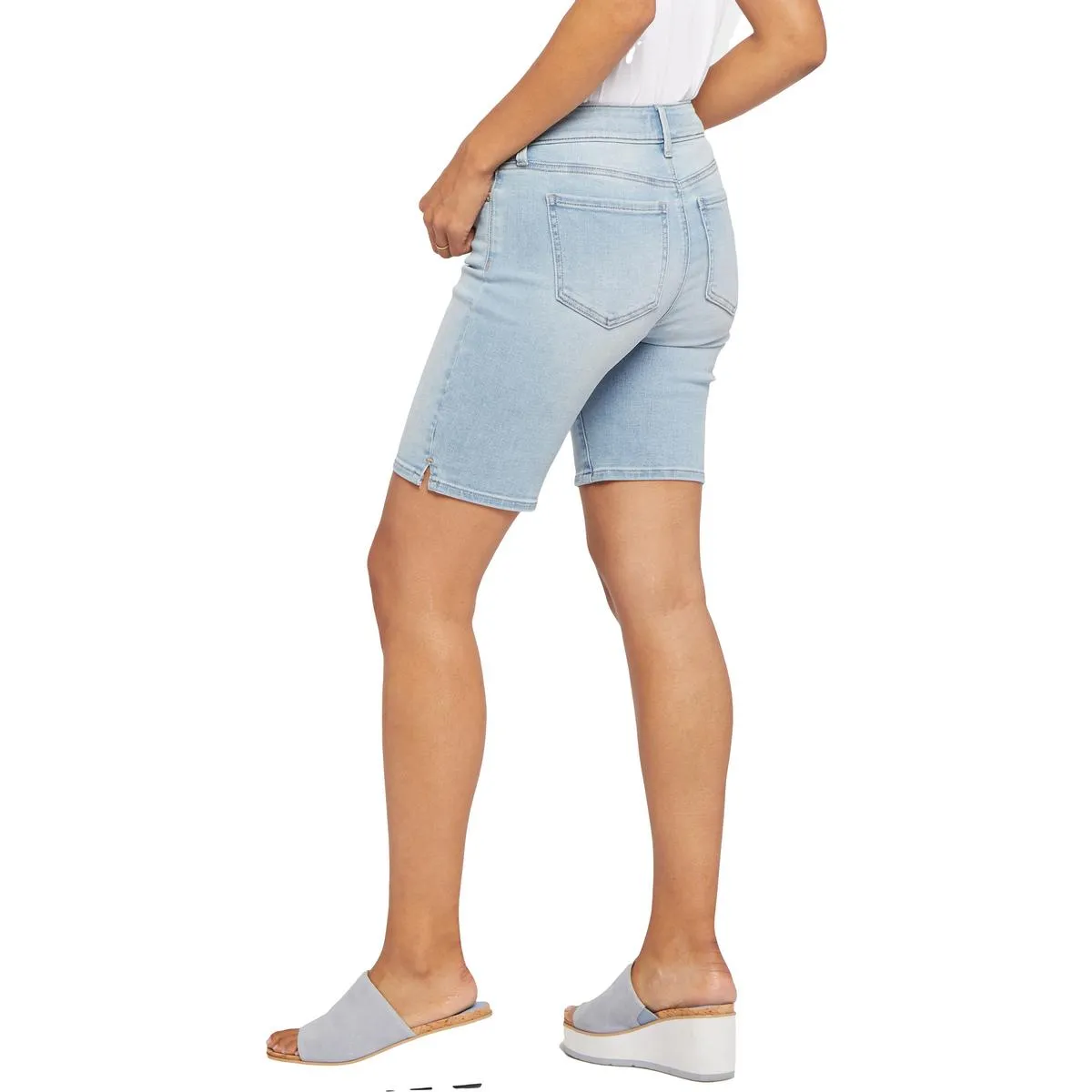 Ella Womens Slit Denim Denim Shorts