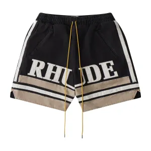 Embroidered Logo Shorts 'Black Khaki'