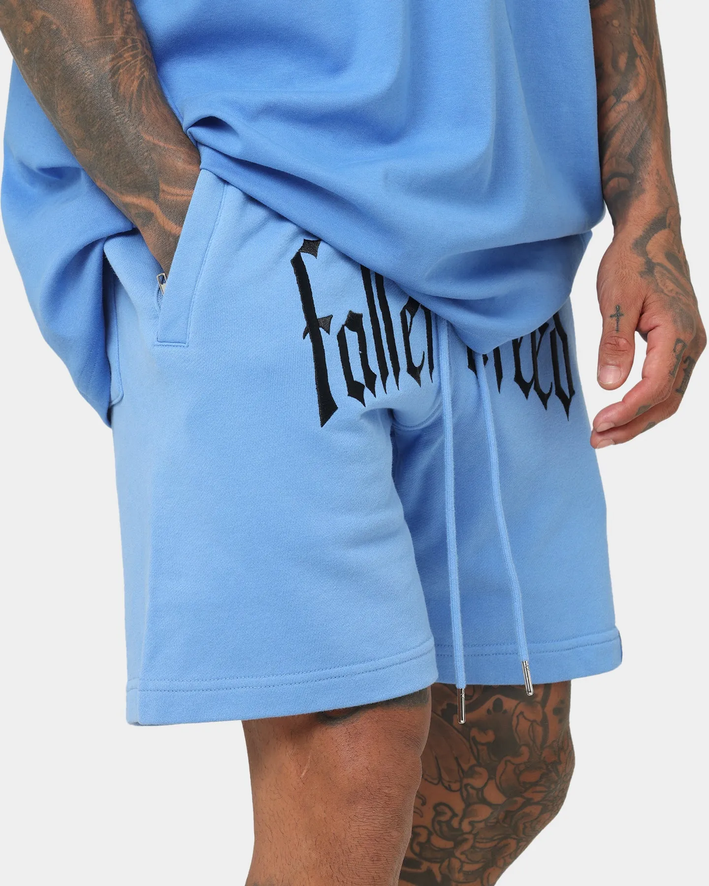 Fallen Breed Logo Sweat Shorts Carolina Blue