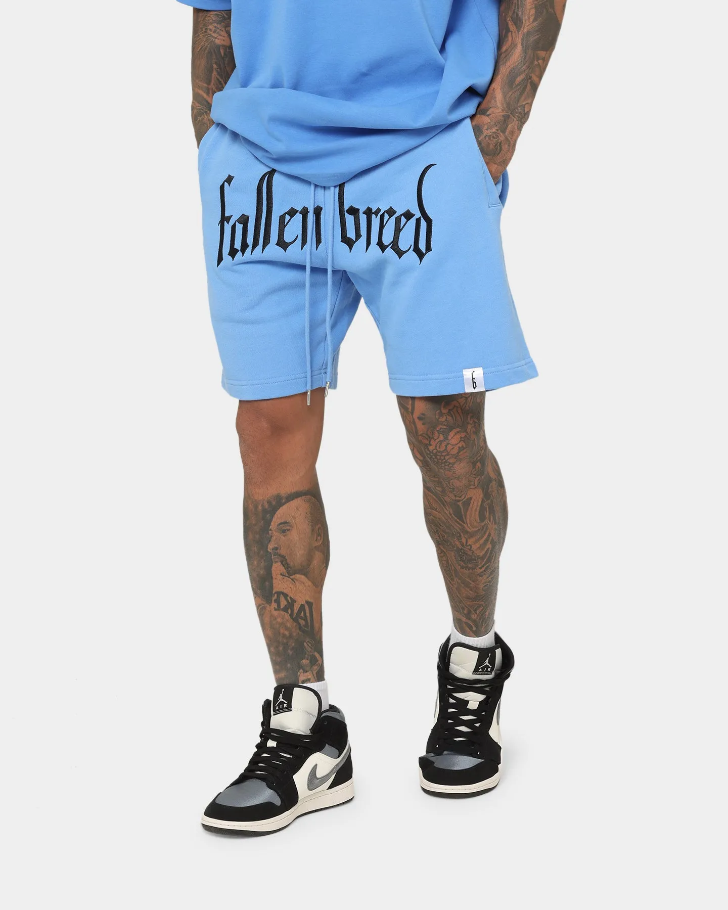 Fallen Breed Logo Sweat Shorts Carolina Blue