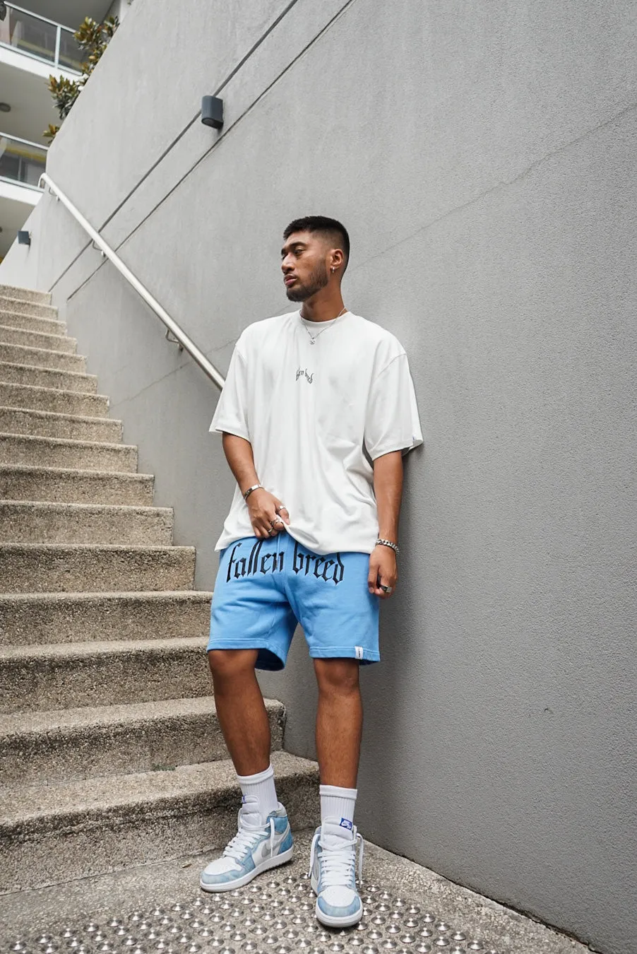 Fallen Breed Logo Sweat Shorts Carolina Blue