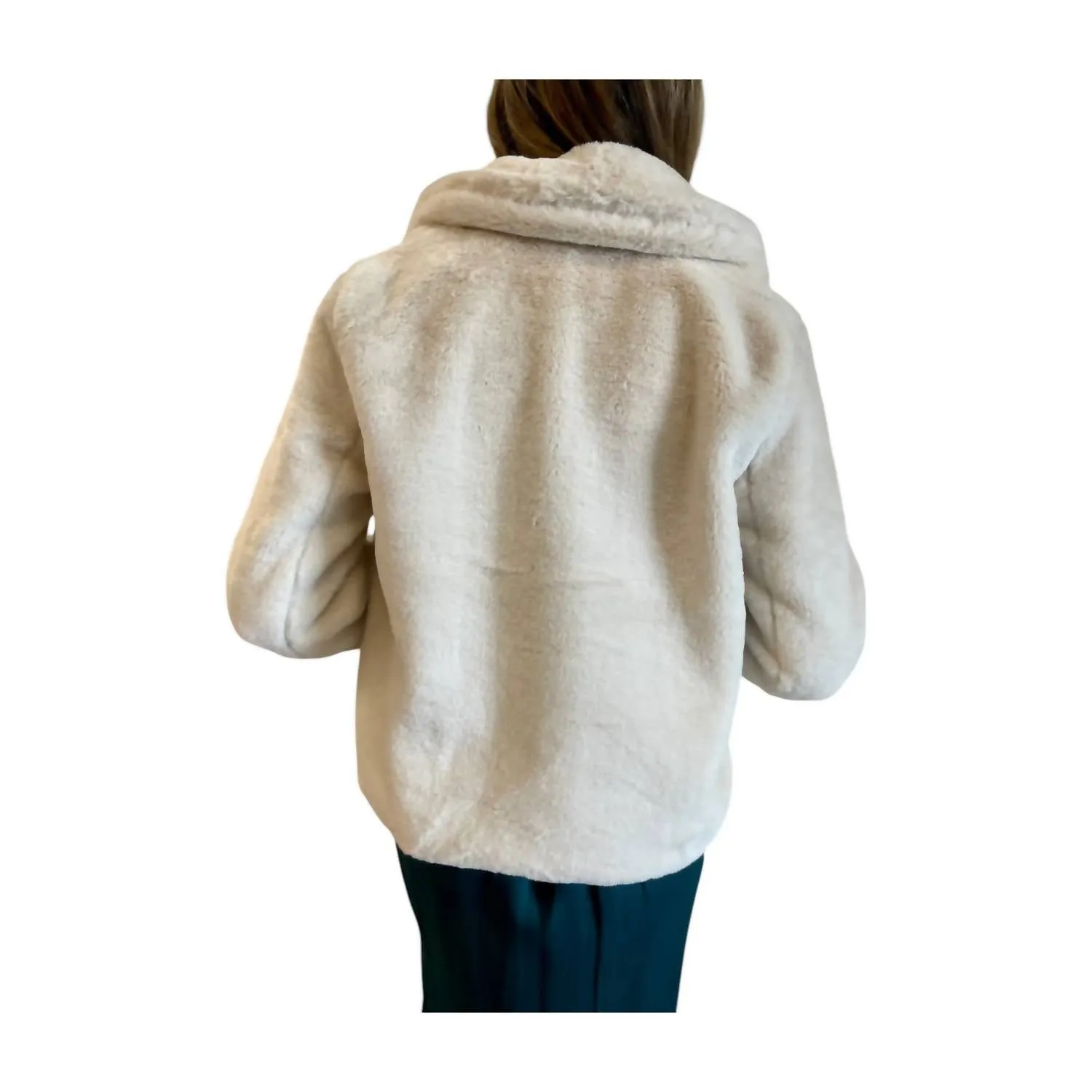 Faux Fur Jacket In Cream