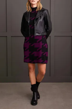 Faux Leather Biker Jacket In Black