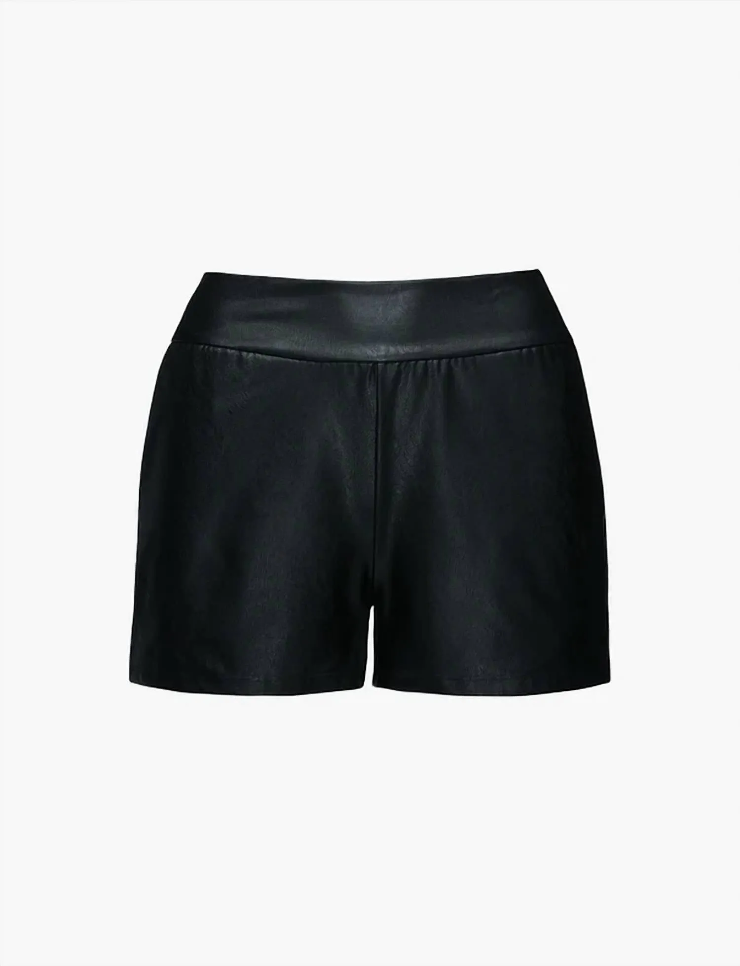 Faux Leather Relaxed Short In Black
