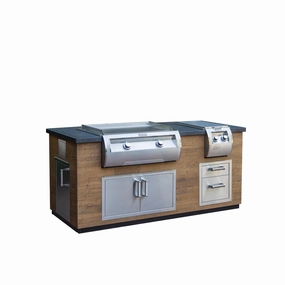 Fire Magic ID660FOD77BA Reclaimed Wood Island 77" French Barrel Oak Islands,bbq grill island kit