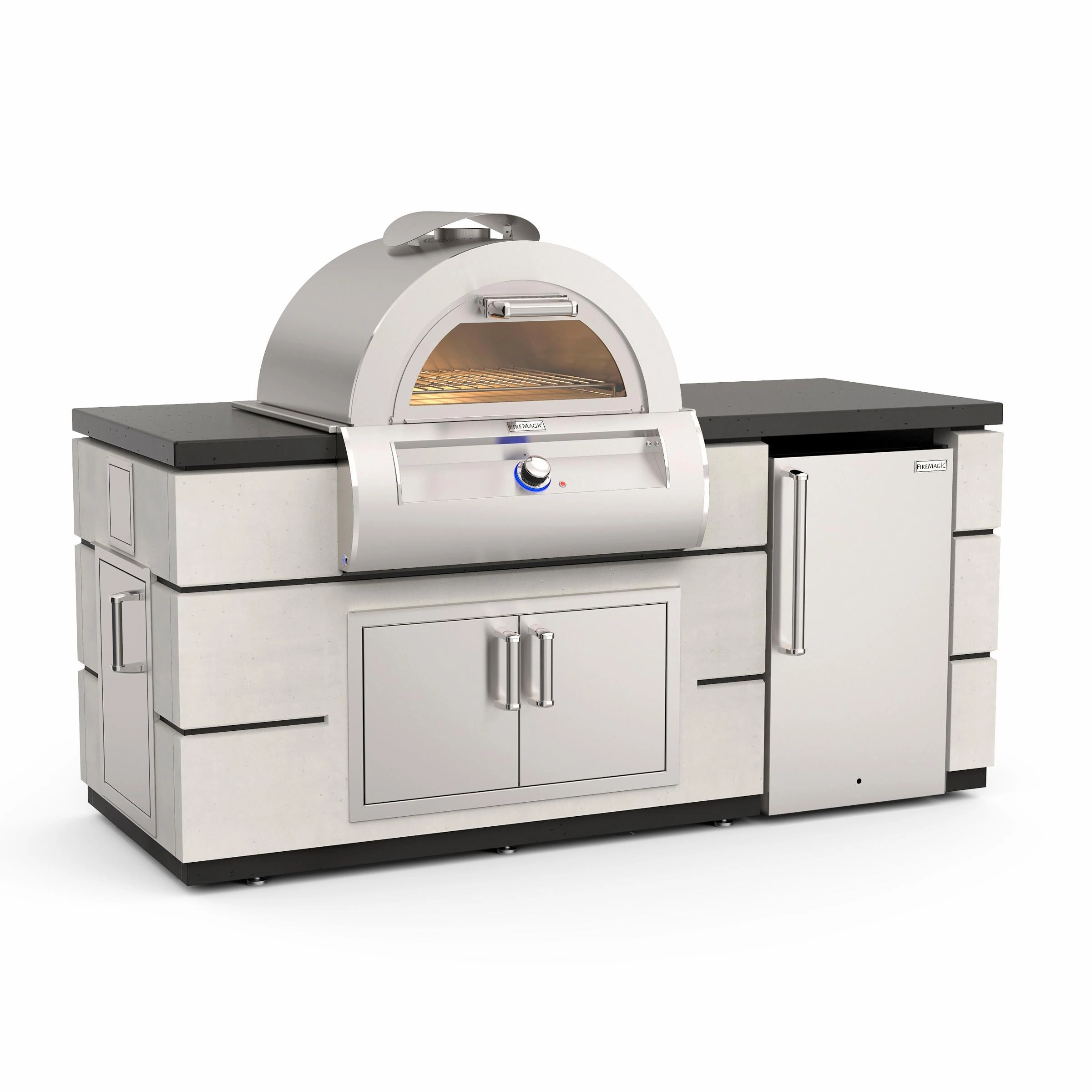 Fire Magic ID660WAR77BA Contemporary Pre-Fab Pizza Oven Island Components Sold Separately Islands,bbq grill island kit