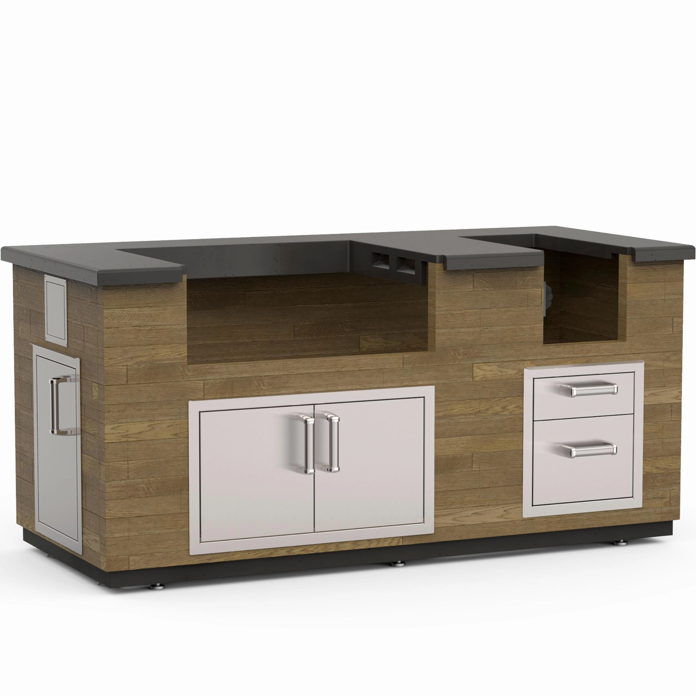 Fire Magic IP66FOD77BA Reclaimed Wood 77 Inch Island Bundle Islands,bbq grill island kit