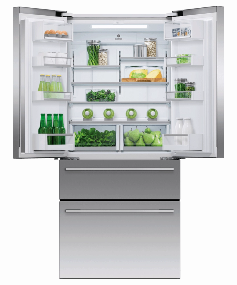 Fisher & Paykel RF172GDUX1 Freestanding French Door Refrigerator Freezer, 32", 16.9 Cu Ft, Ice & Water