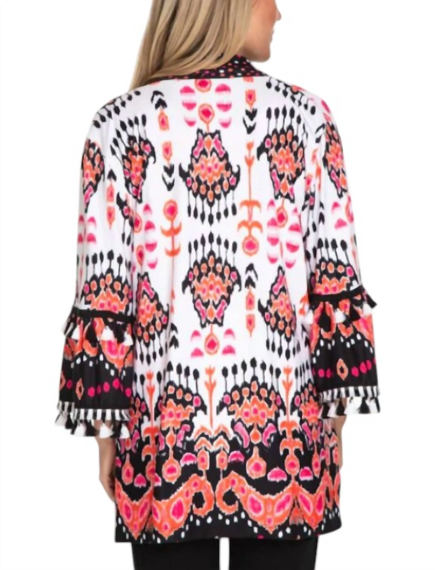 Flounce Sleeve Jacket In Multi Color