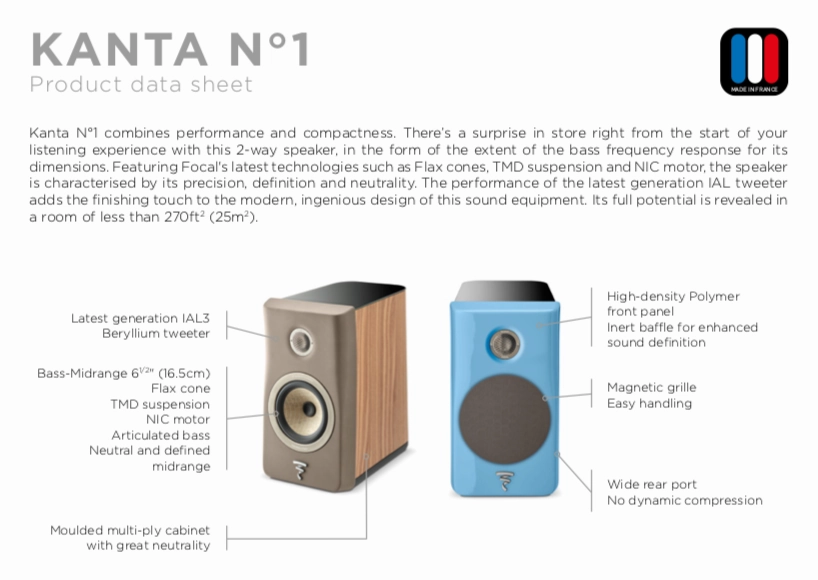 Focal Kanta 1 Bookshelf Loudspeaker - EACH