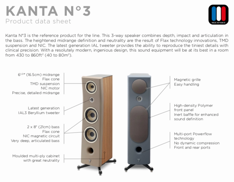 Focal Kanta 3 Floorstanding Loudspeaker - EACH