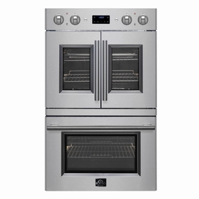 Forno FBOEL134030 Asti 30-Inch Electric French Door Double Oven Wall Ovens convection wall oven with steam assist