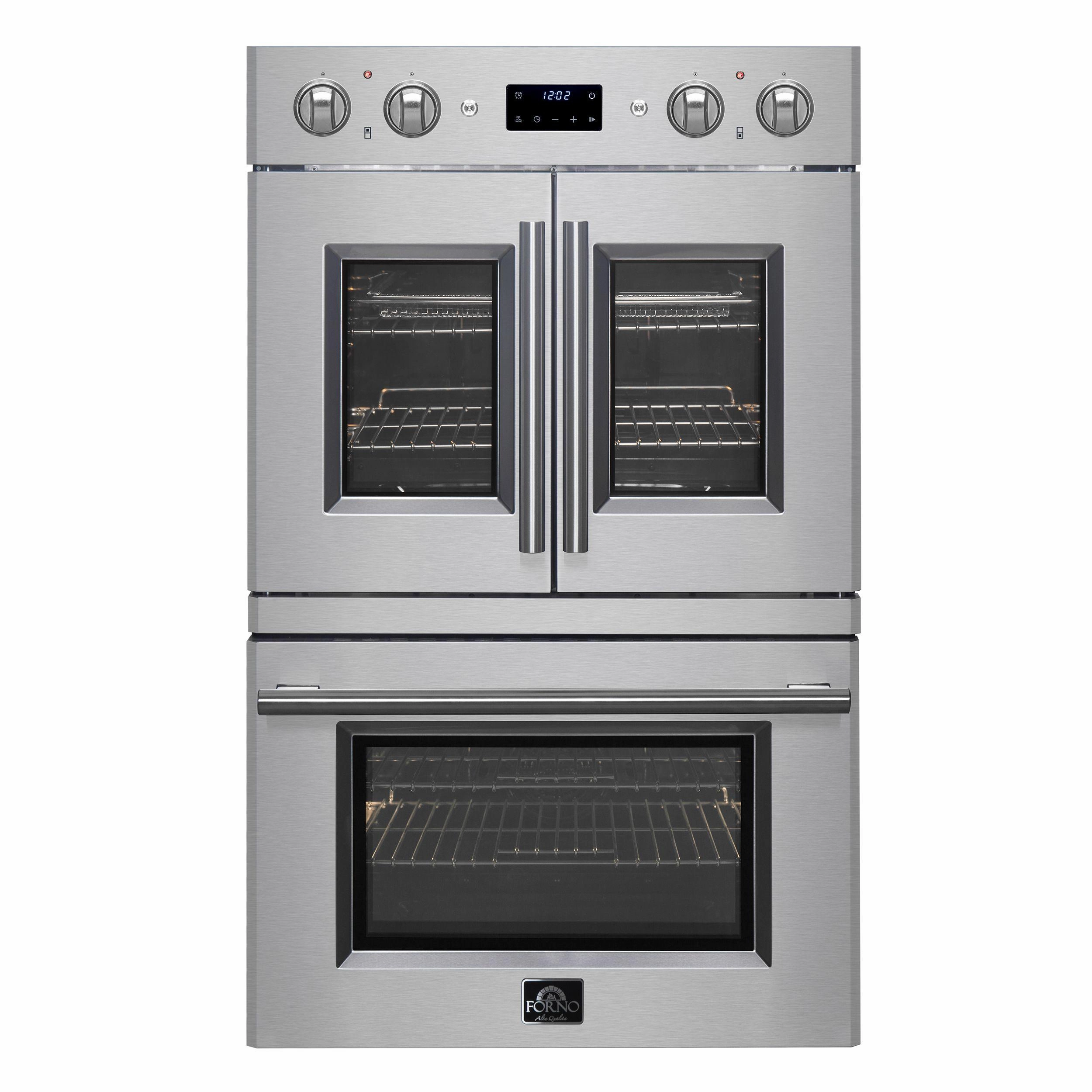 Forno FBOEL134030 Asti 30-Inch Electric French Door Double Oven Wall Ovens convection wall oven with steam assist