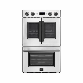 Forno FBOEL138830 Gallico 30-Inch Electric French Door Double Oven Wall Ovens convection wall oven with steam assist
