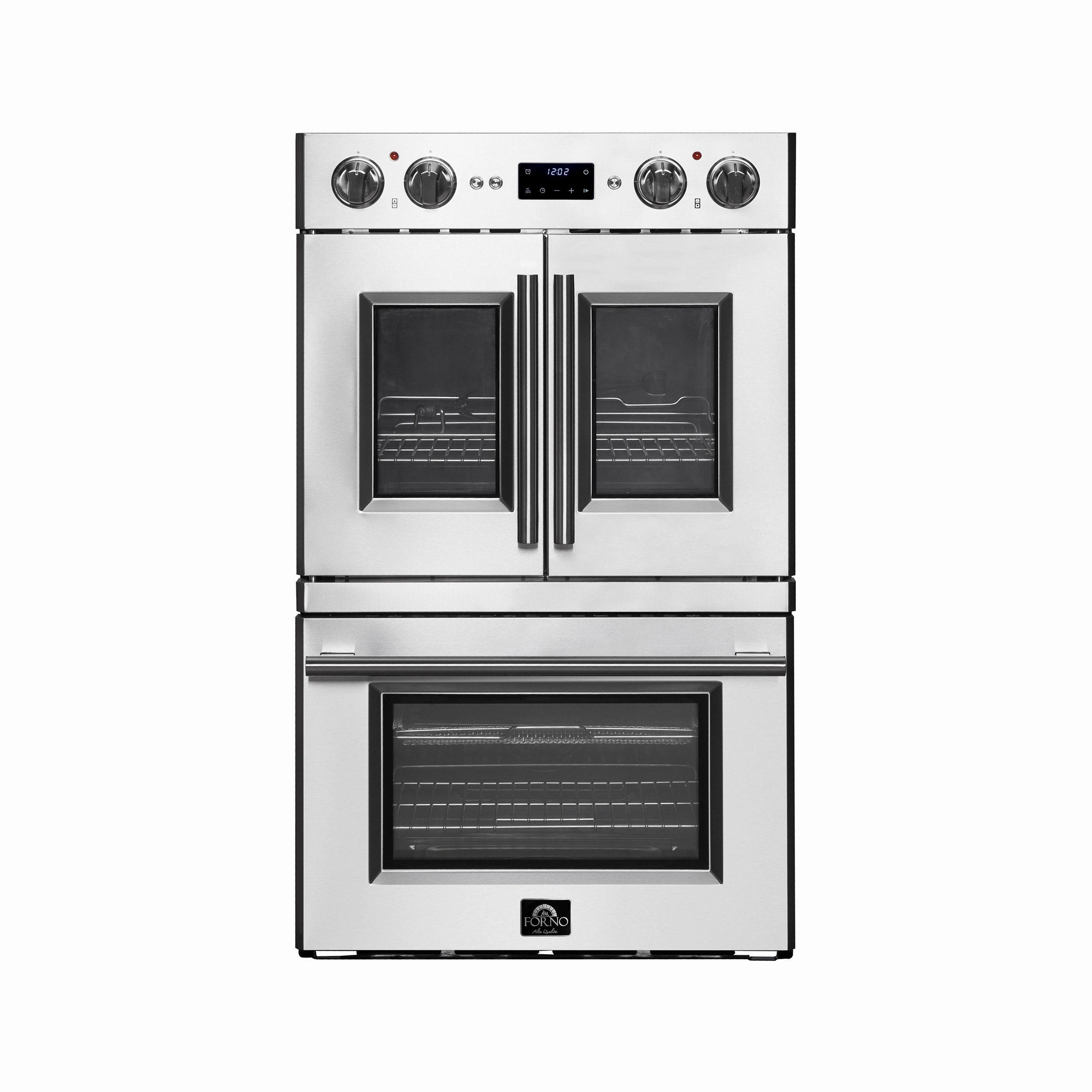 Forno FBOEL138830 Gallico 30-Inch Electric French Door Double Oven Wall Ovens convection wall oven with steam assist