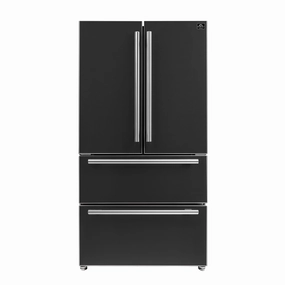 Forno FFRBI182036BLK Espresso Moena 36-Inch French Door Refrigerator In Black, 19.2 Cu.Ft Freestanding Refrigerators freestanding fridge freezer combo