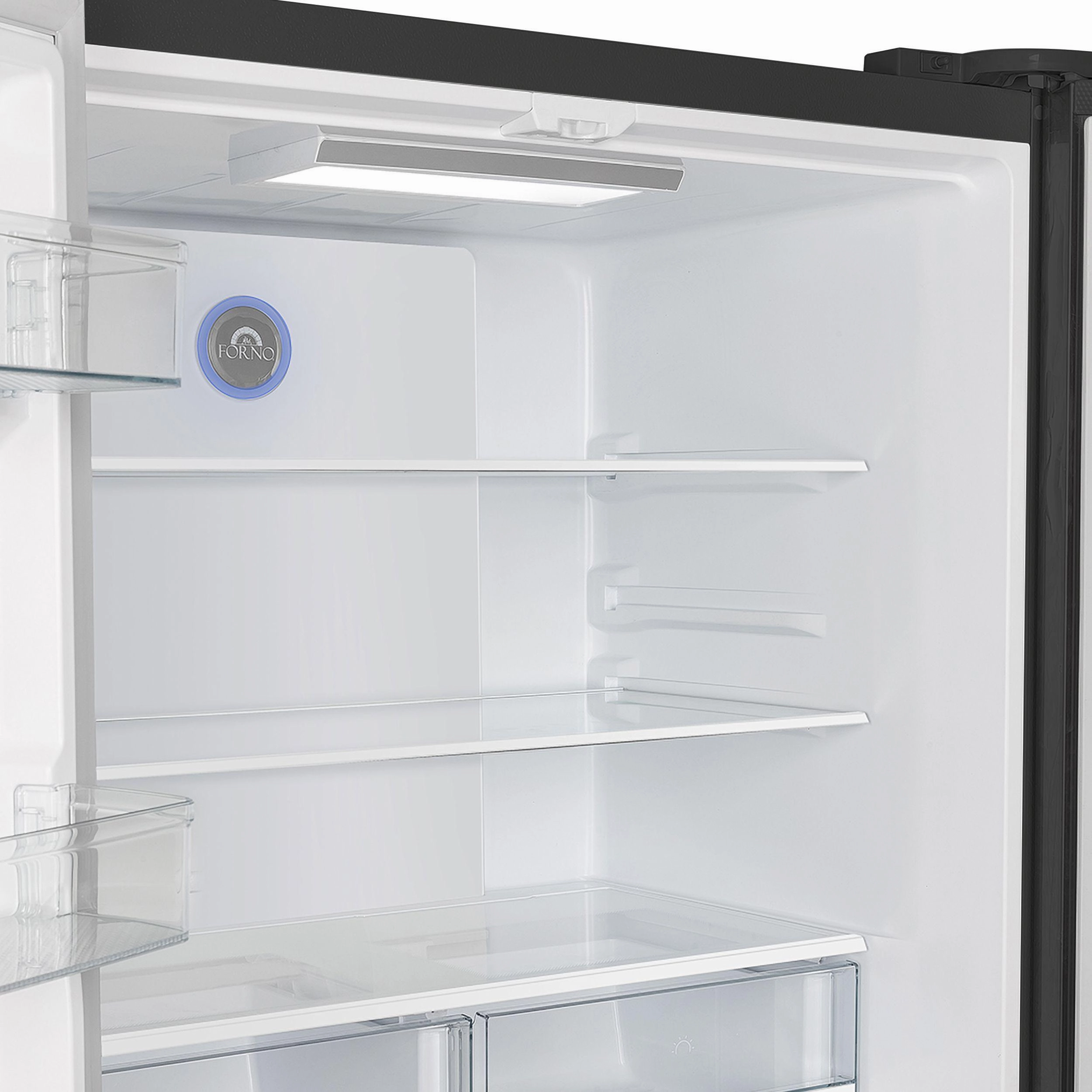 Forno FFRBI182036BLK Espresso Moena 36-Inch French Door Refrigerator In Black, 19.2 Cu.Ft