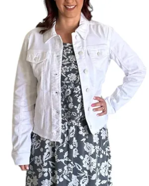 Frayed Denim Jacket In White