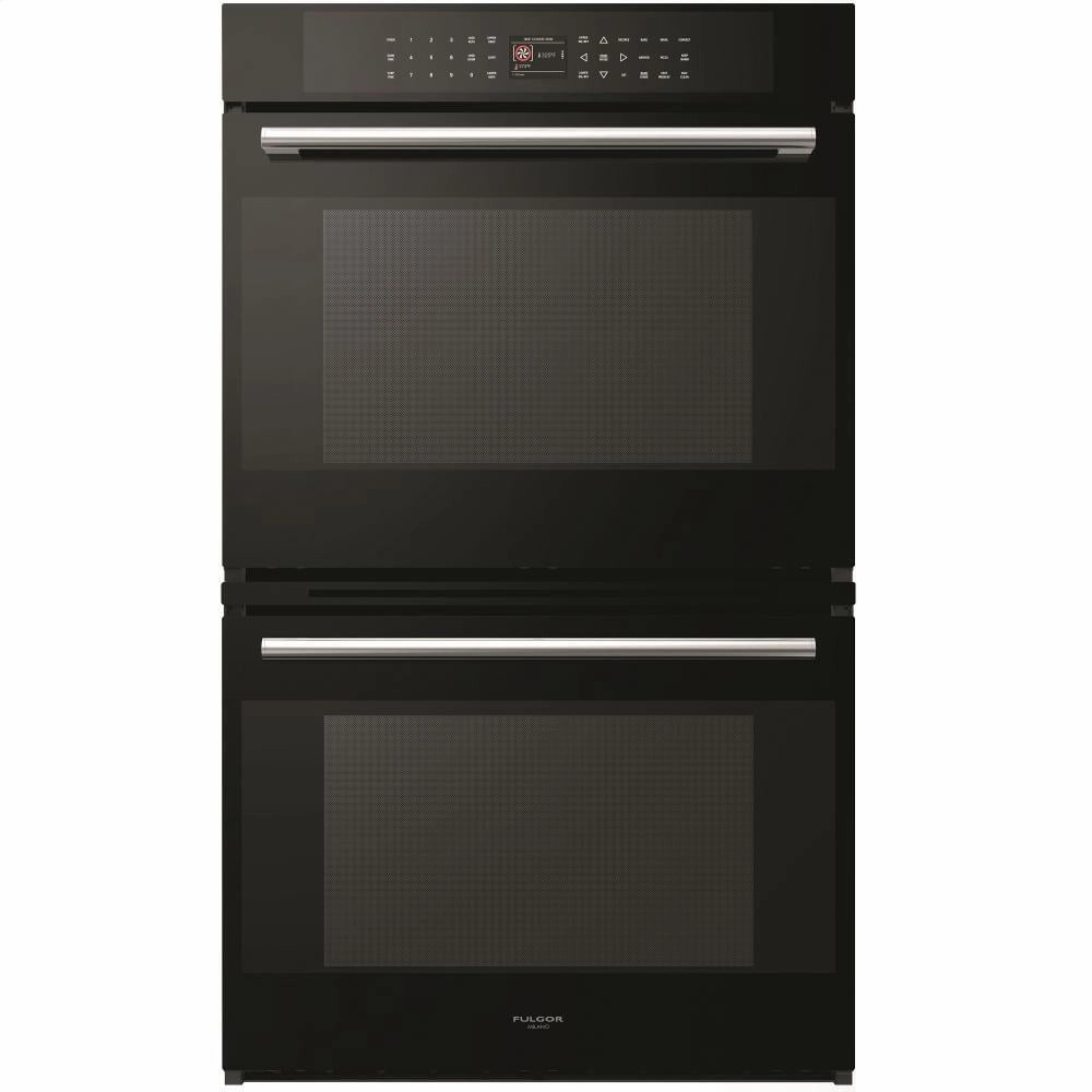 Fulgor Milano F7DP30B1 30'' Self Cleaning Double Wall Oven - Stainless Steel - Black Wall Ovens 27 inch wall oven built-in